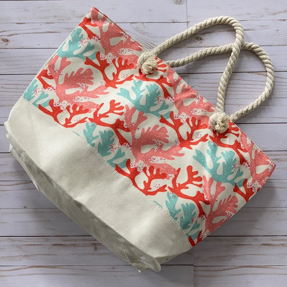Jumbo Coral Reef Beach Tote - Picture 1 of 8